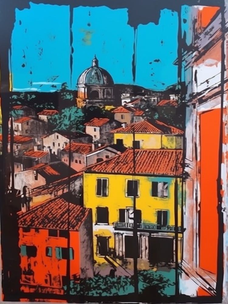 A Window View Of Rome In The Style Of Pop Art 4