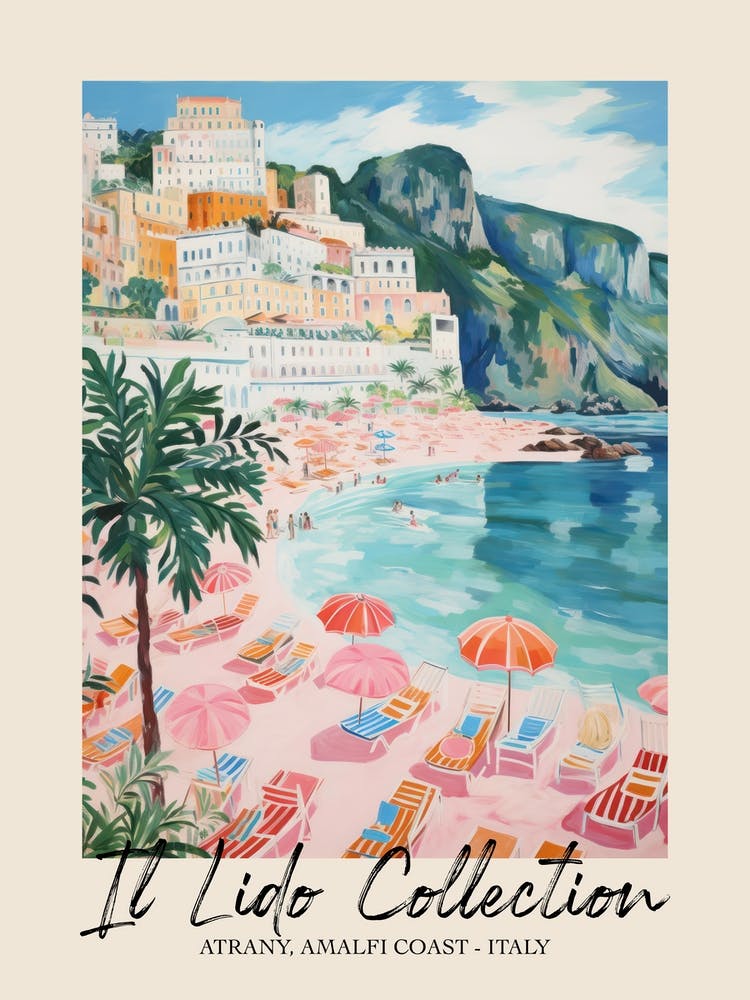 Atrany, Amalfi Coast   Italy Il Lido Collection Beach Club Poster 2