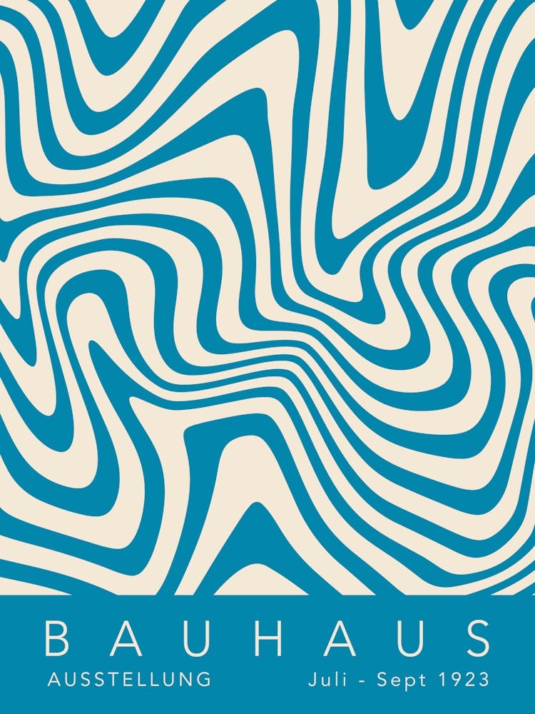 Wavy Blue Bauhaus
