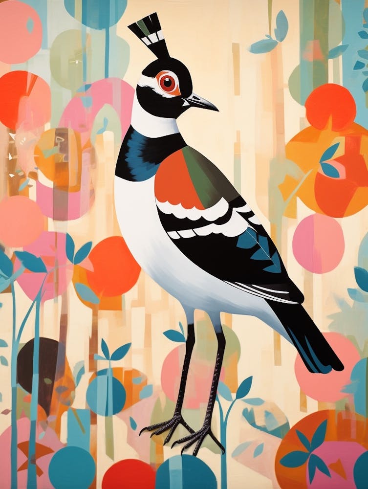 Bird Painting Collage Lapwing 4