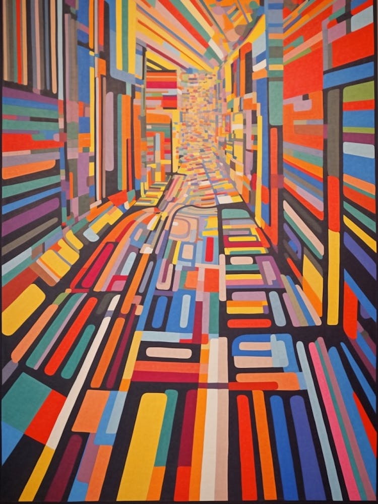 Painting Of Tokyo  In The Style Of Minimalism 1