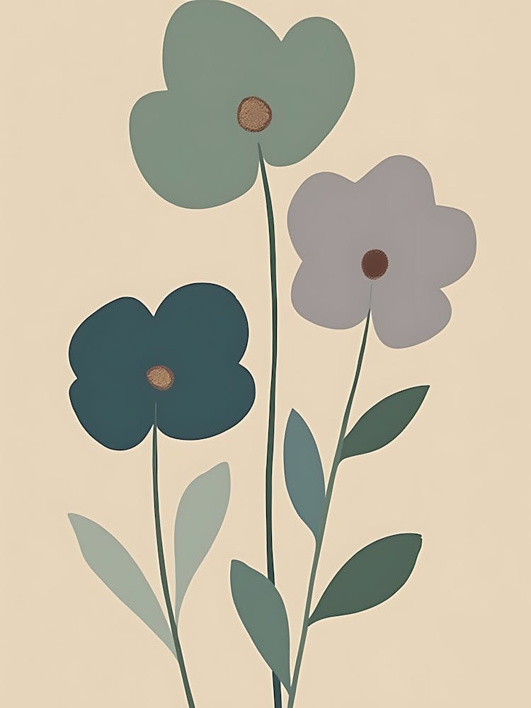 Flowers On A Beige Background 6