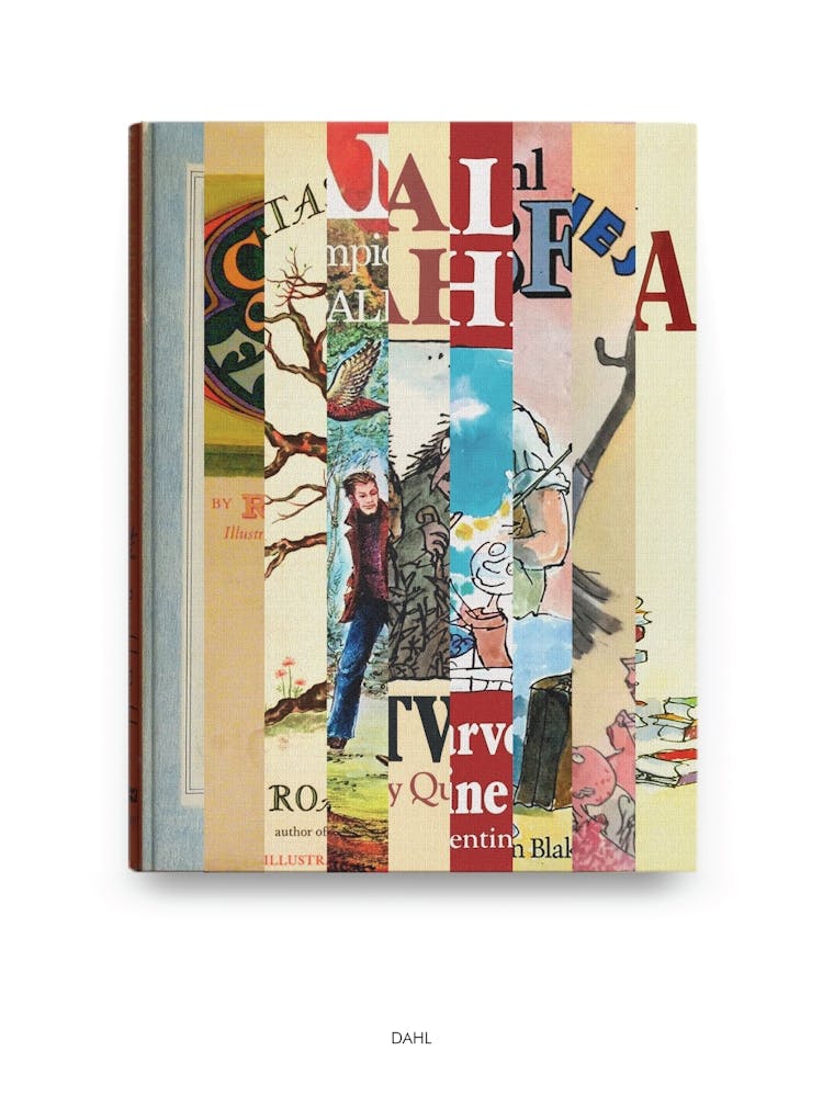 Roald Dahl - Book Lover Abstract Print -First Edition Covers