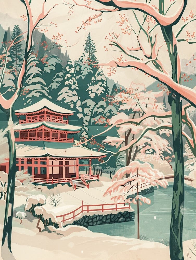 Nikko Japan 8 Retro Illustration