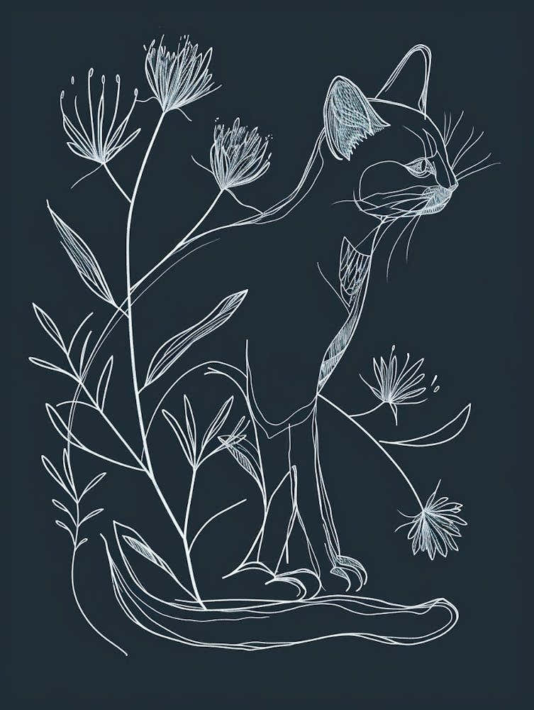 Pixiebob Cat Minimalist Illustration 2