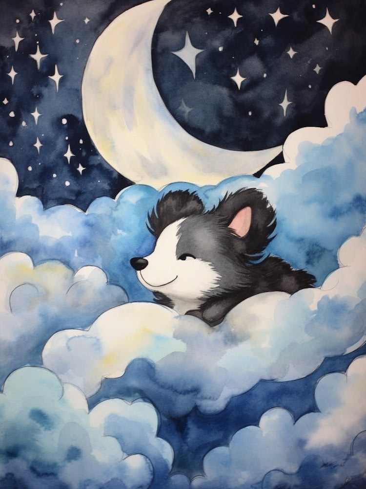 Baby Skunk Sleeping In The Clouds