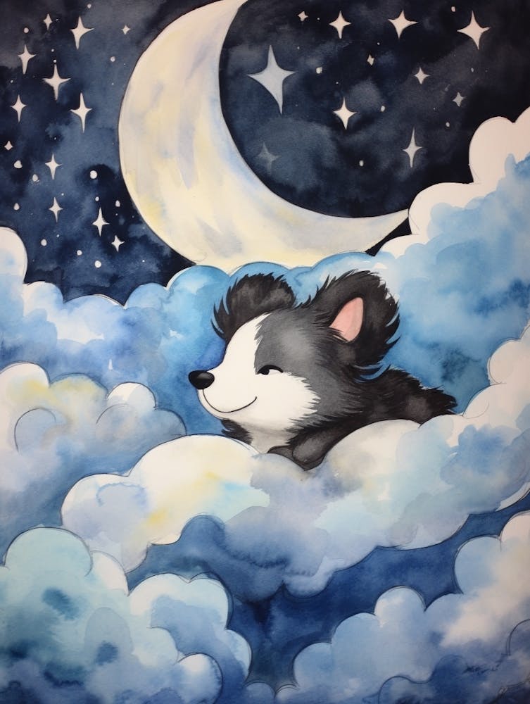 Baby Skunk Sleeping In The Clouds