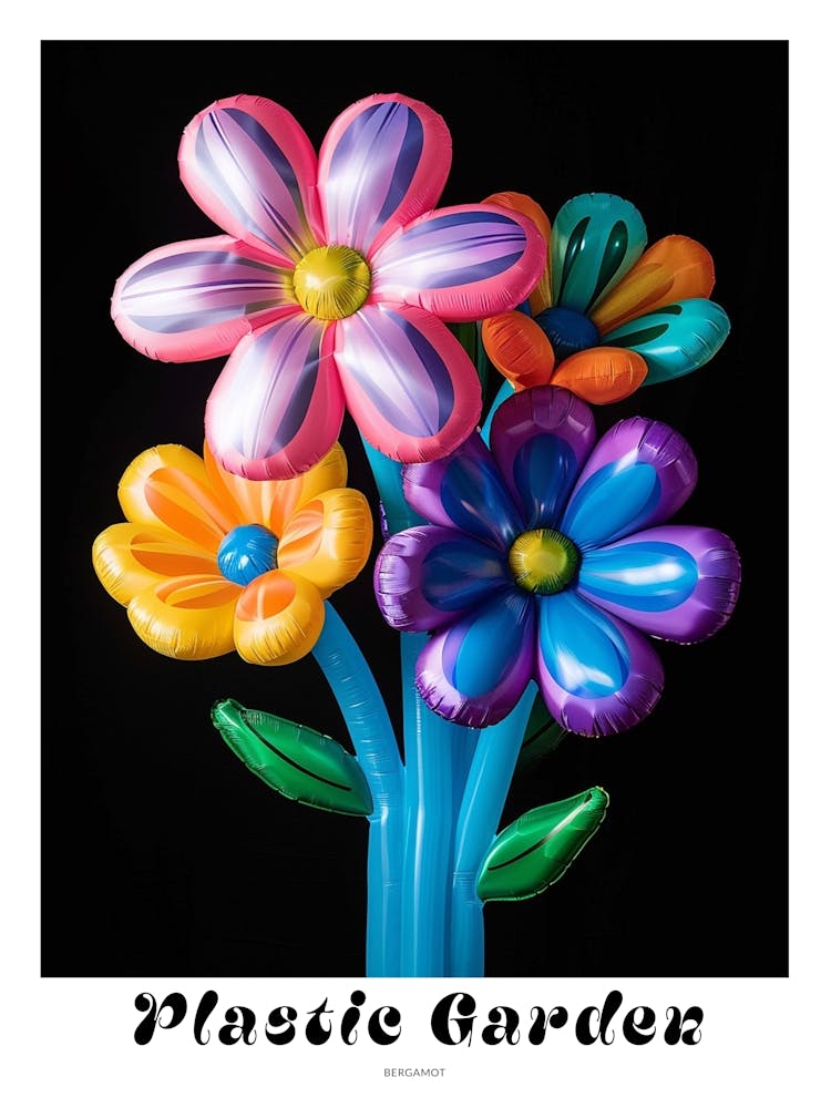 Bright Inflatable Flowers Poster Bergamot