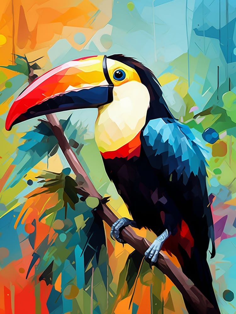 Colourful Watercolour Toucan 2
