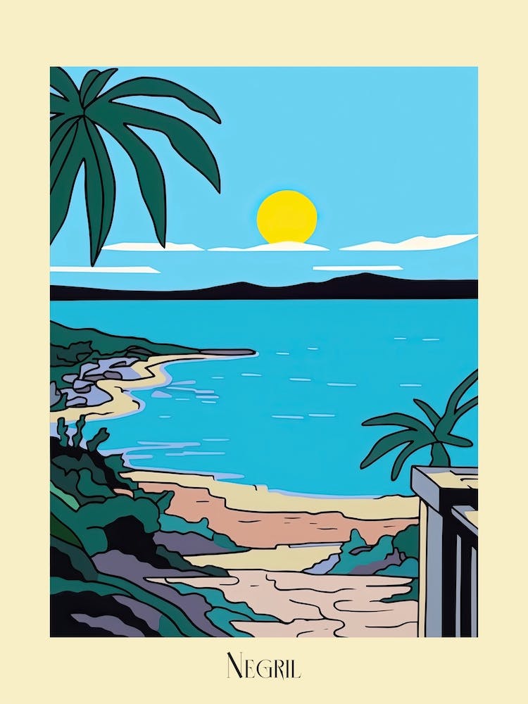 Poster Of Minimal Design Style Of Negril, Jamaica 2