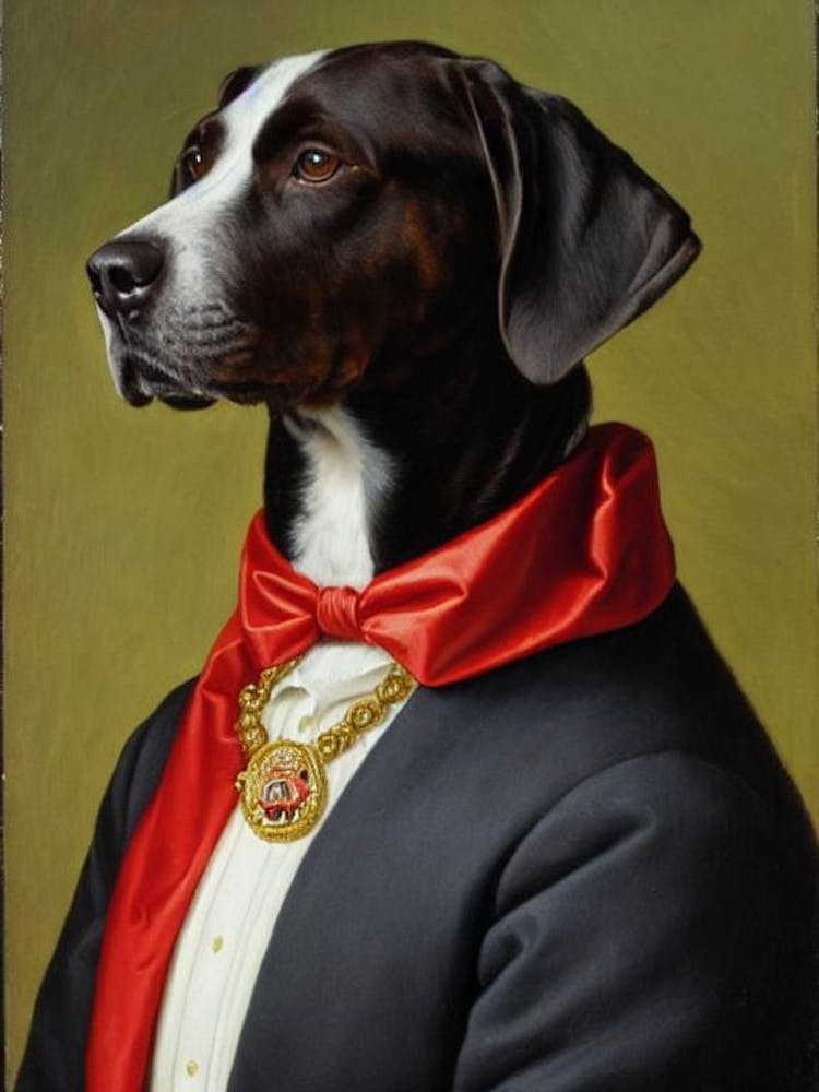 Plott Hound 3 Renaissance Portrait Oil Painting