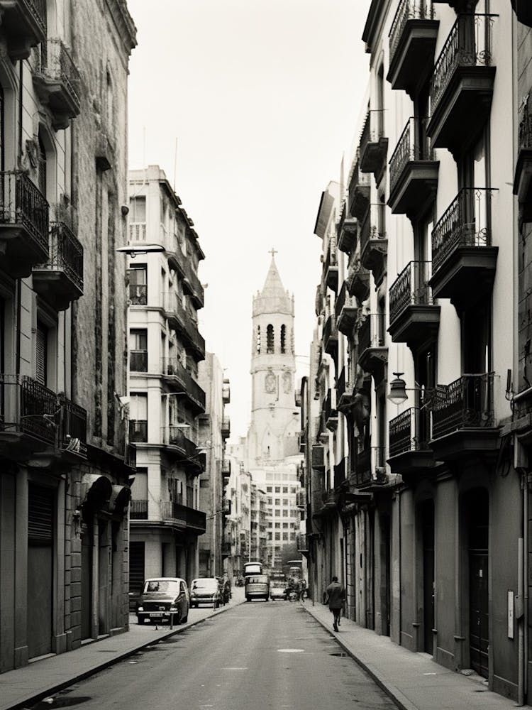 Barcelona, Spain, Mediterranean Black And White Photography Analogue 1