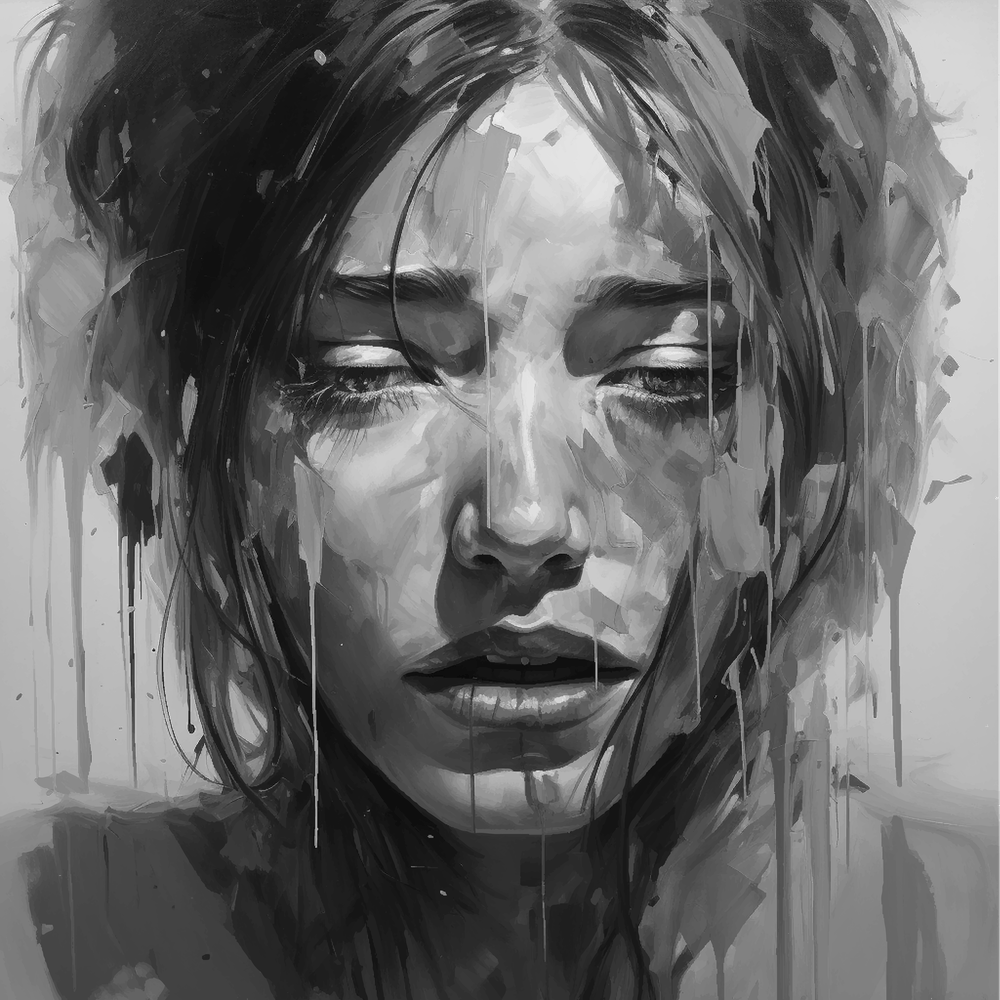 Black & White woman's face