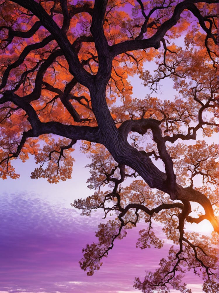 Tree At Sunset Stock Photo