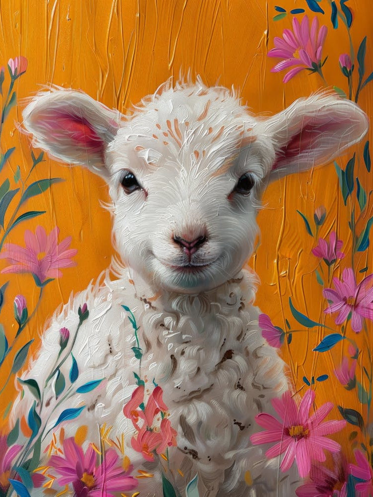 Lamb In Flowers
