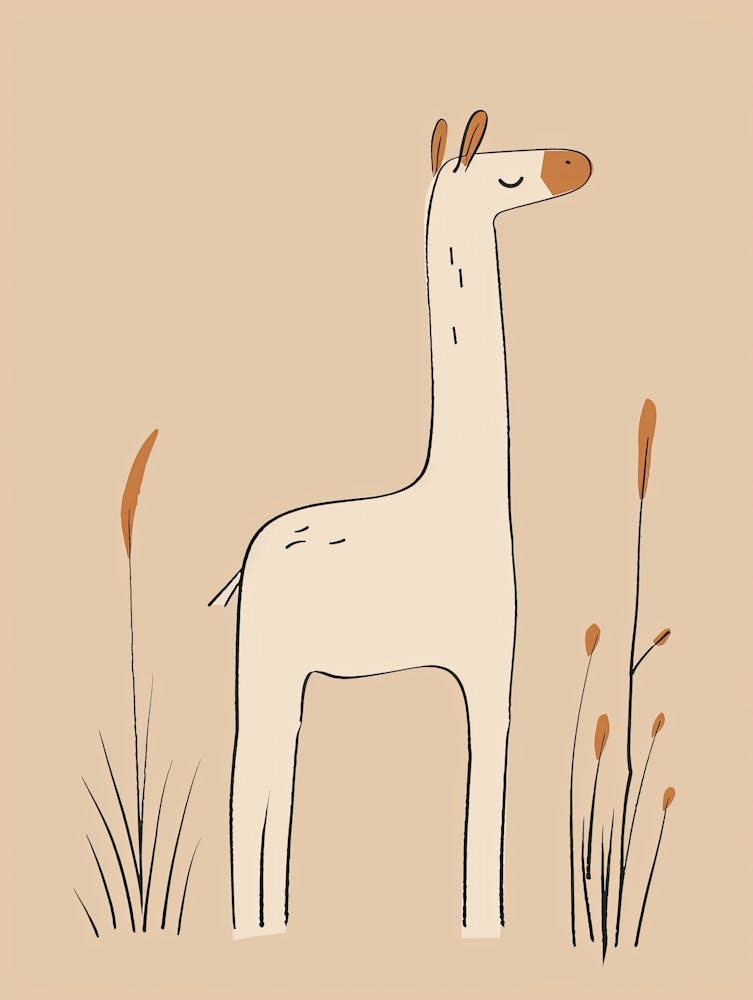 Giraffe - Boho, Line Art 24