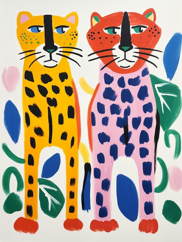 Colourful Kids Animal Art Lion 4