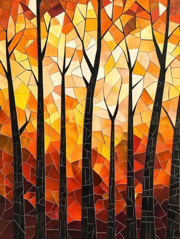 Peinture d'Arbre Mosaïque
