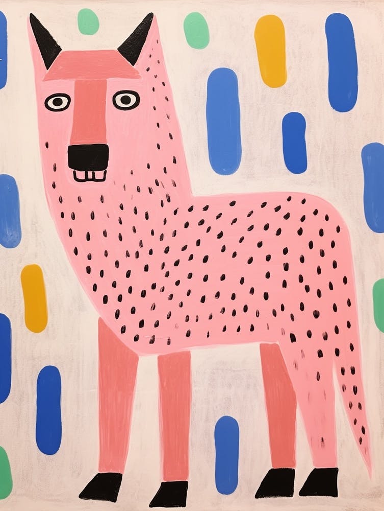 Pink Polka Dot Arctic Wolf 2