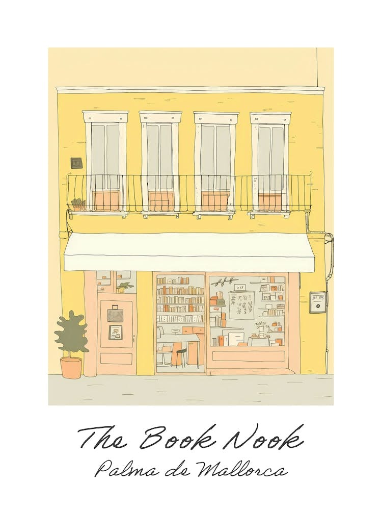 Palma De Mallorca The Book Nook Pastel Colours 1 Poster