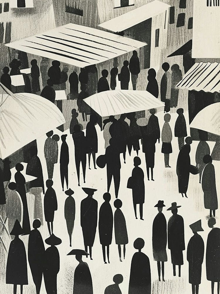 Market Art Deco Illustration