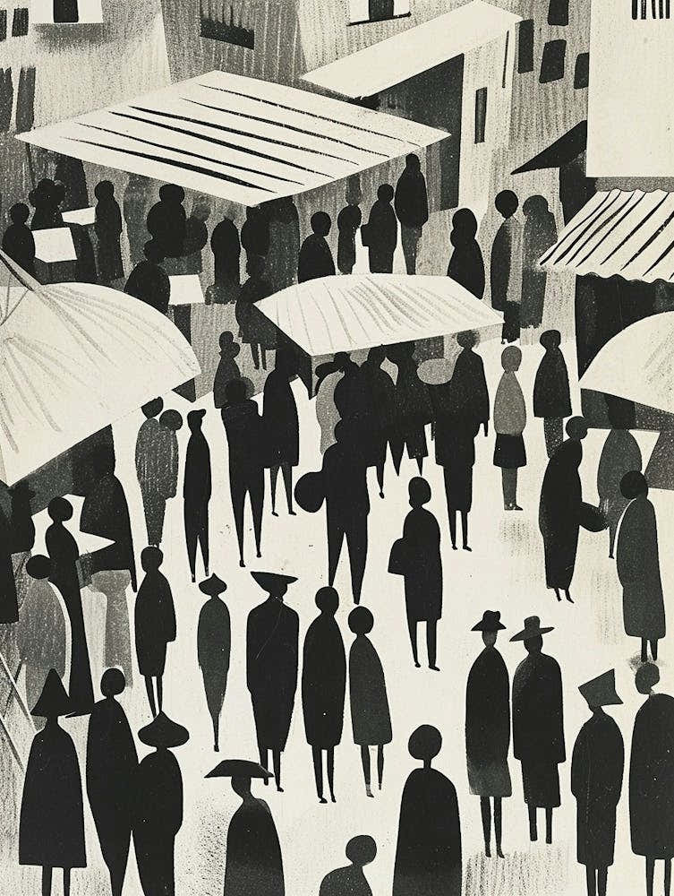 Market Art Deco Illustration