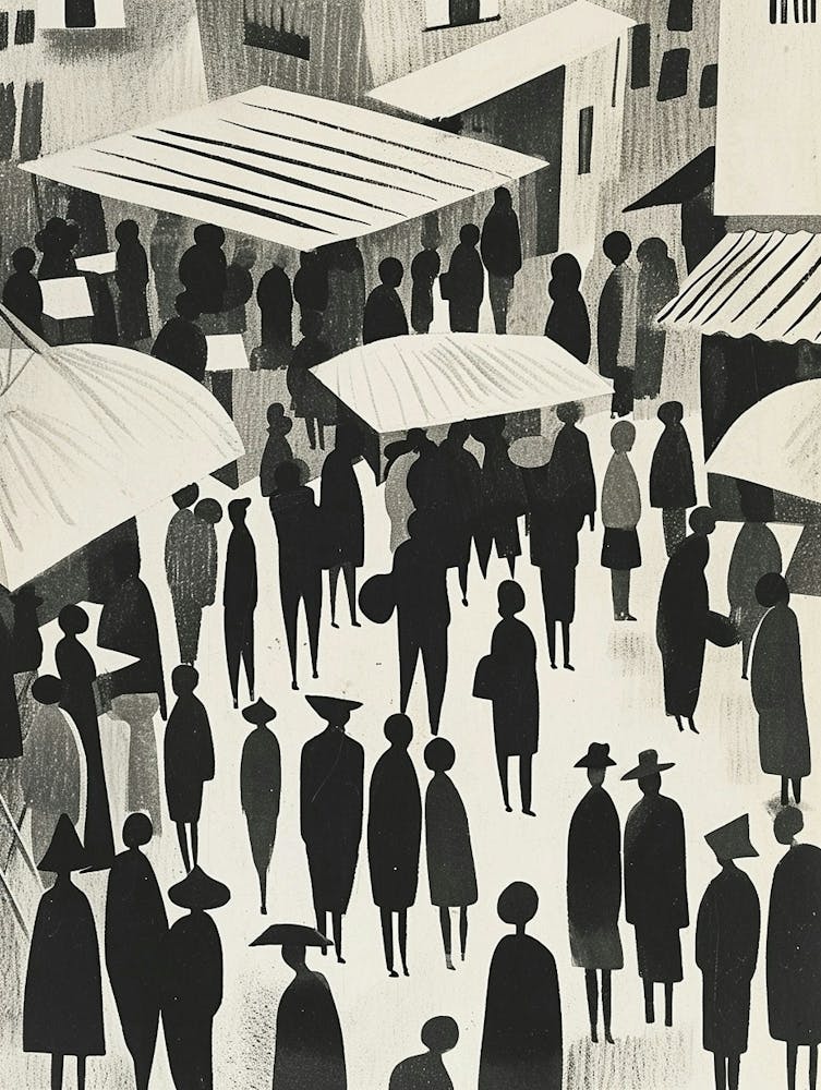 Market Art Deco Illustration