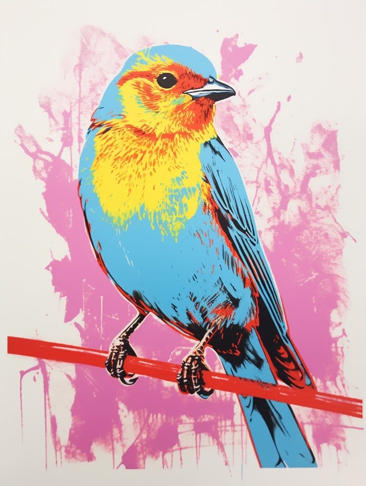 Andy Warhol Style Bird Bluebird 1