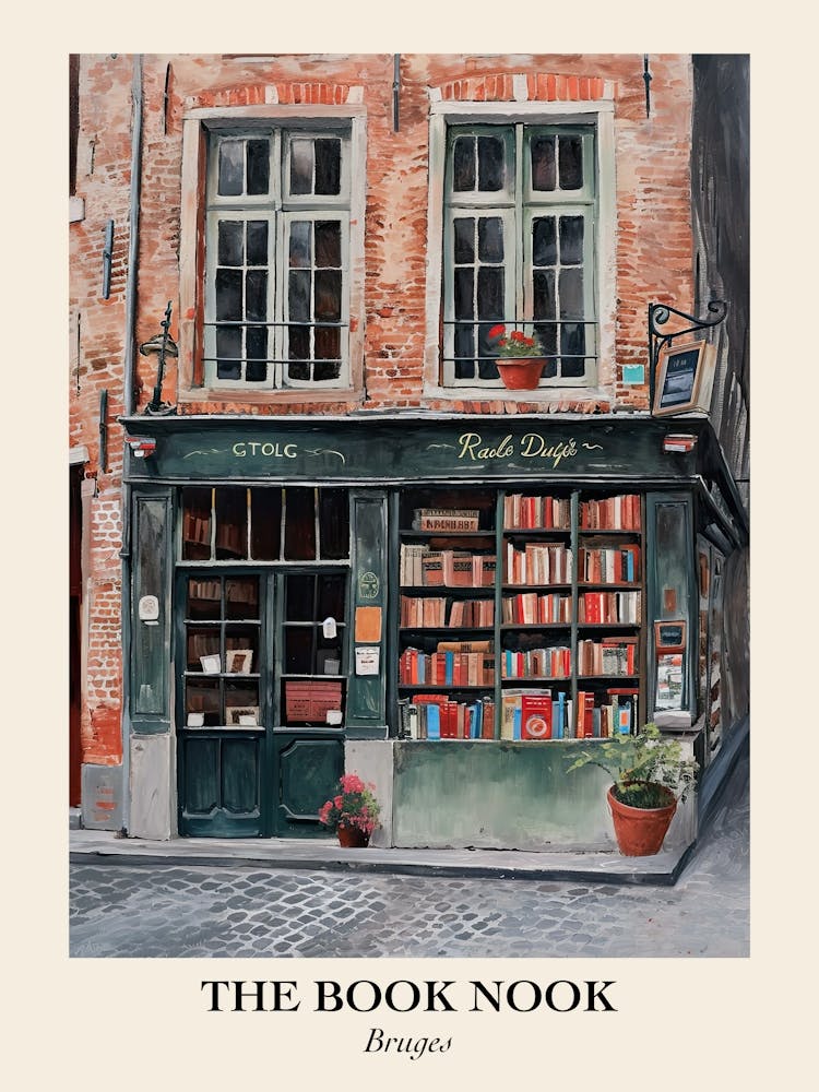 Bruges Book Nook Bookshop 3 Poster