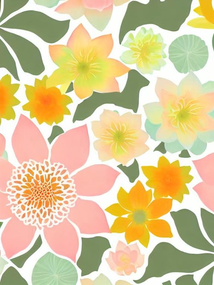 Lotus Pastel Floral 3 Flower