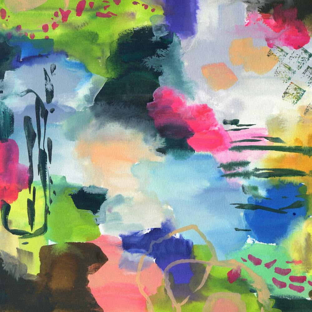 Abstract Painting wit Turquoise