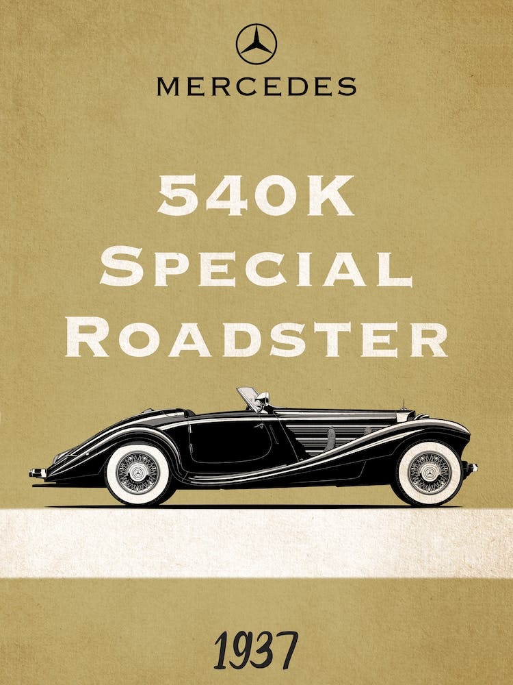 Mercedes Special Roadster Vintage Poster