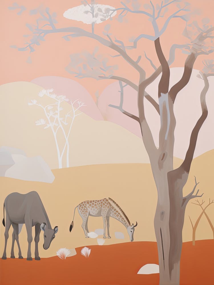 Kalahari Desert   Africa, Contemporary Abstract Illustration 1