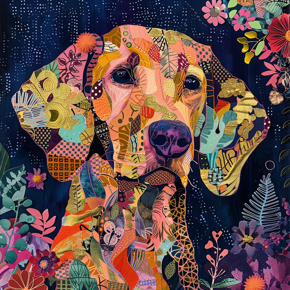 Patchwork Quilted Dog 2