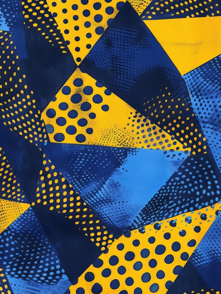 Blue And Yellow Polka Dots