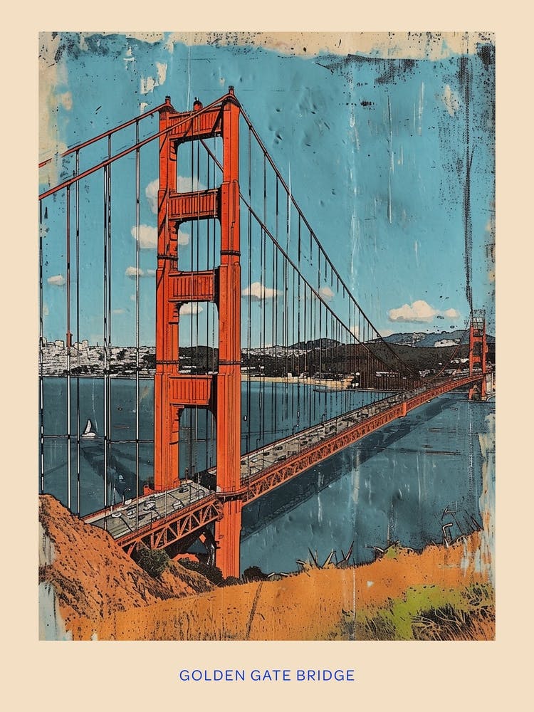 Kitsch Golden Gate Bridge Poster 2