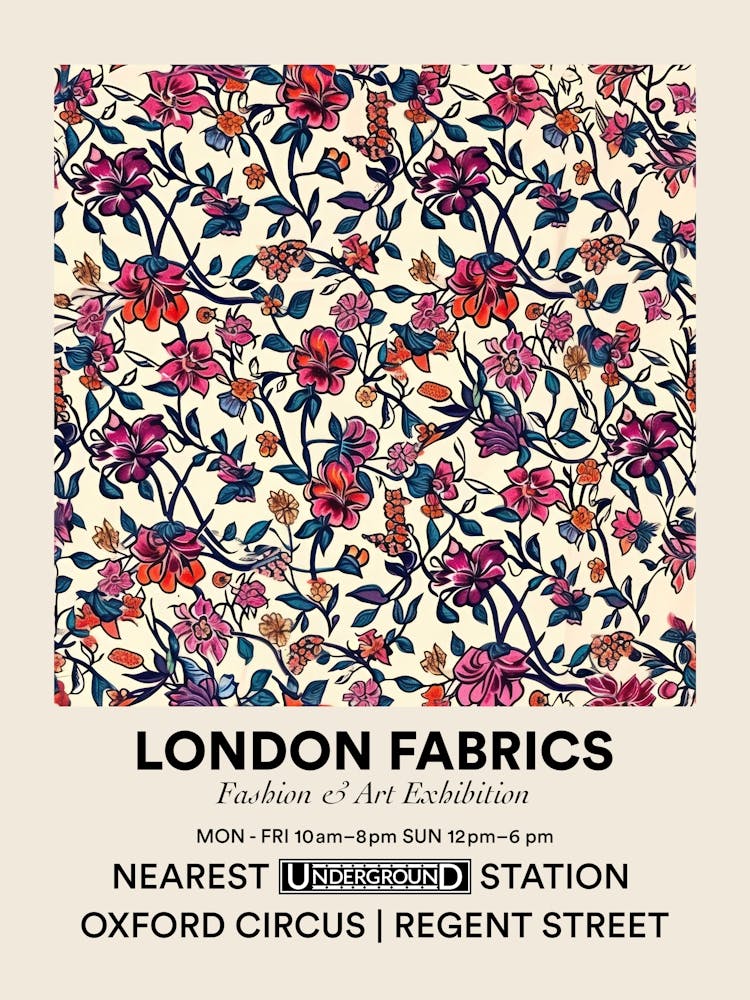 Poster Floral Morning London Fabrics Floral Pattern 1