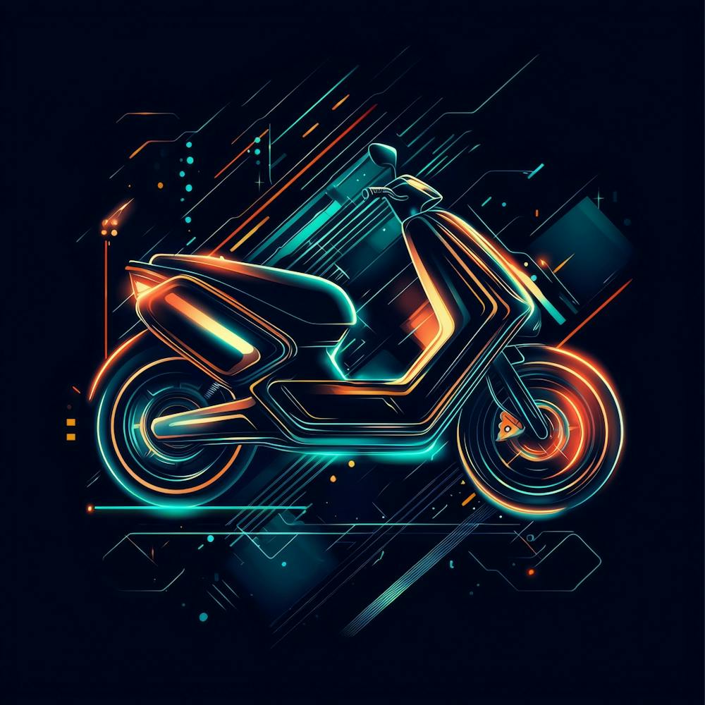 Neon Motorcycle print