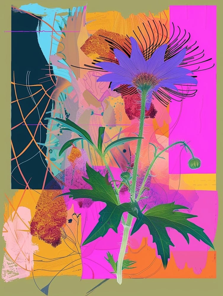 Nigella 6 Collage de Fleurs Néon