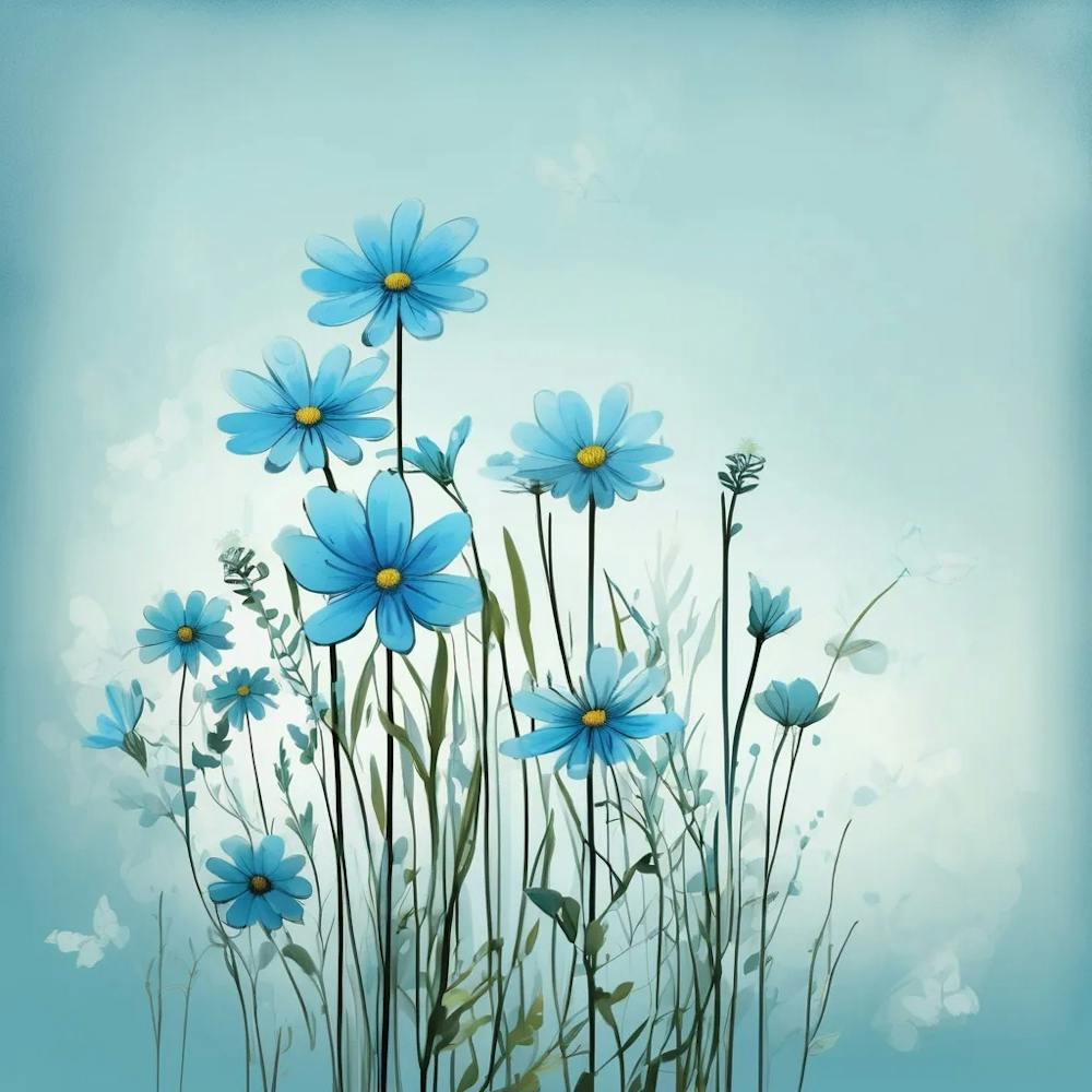 light Blue botanical wildflowers 1