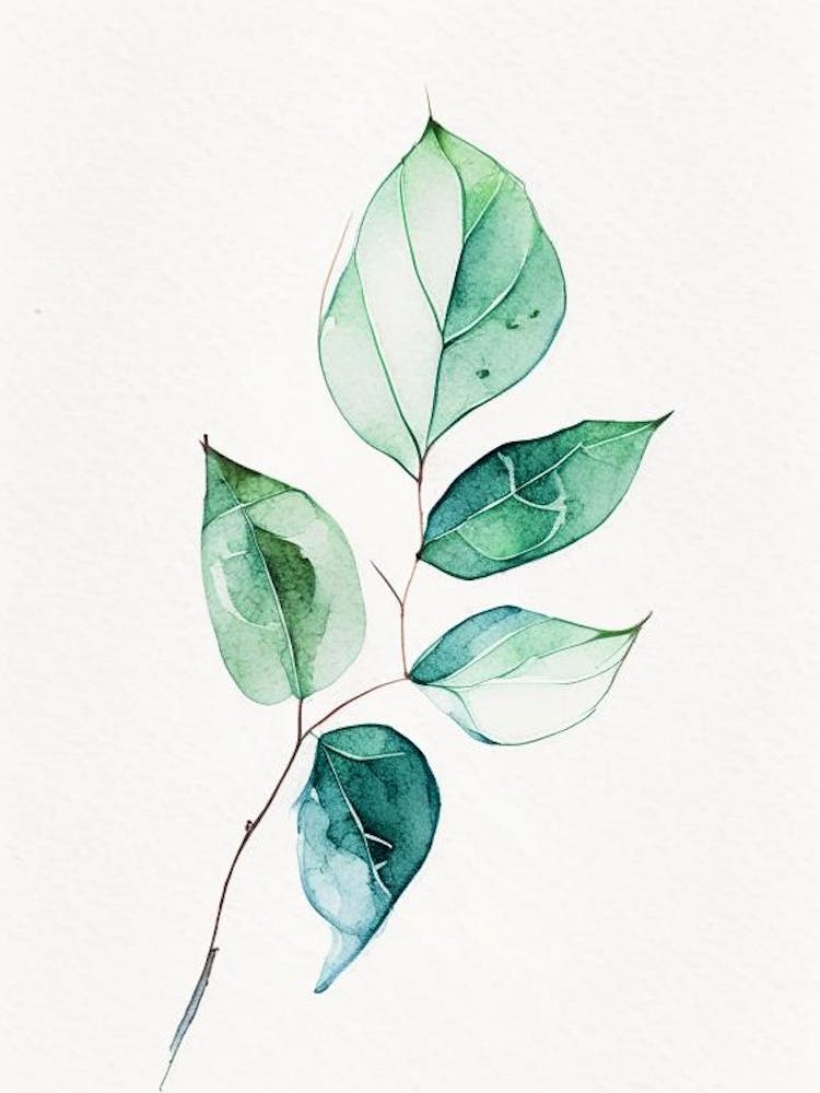 Wintergreen Leaf Minimalist Watercolour 3