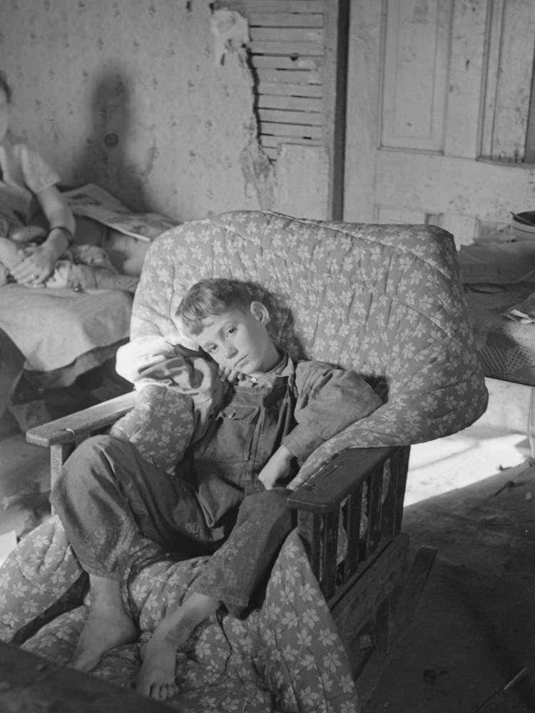 One Of John Scott S Children Recovering From A Severe Attack Of Pneumonia, Ringgold, Iowa By Russell Lee