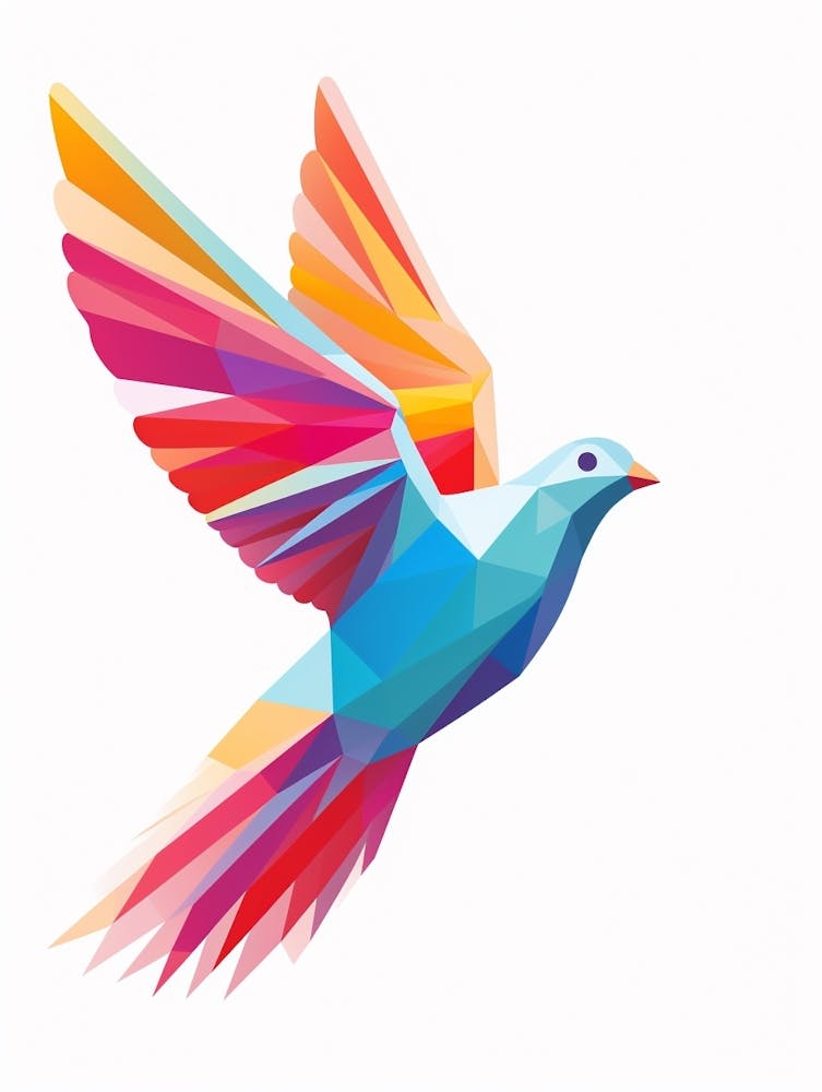 Colourful Geometric Bird Dove 2