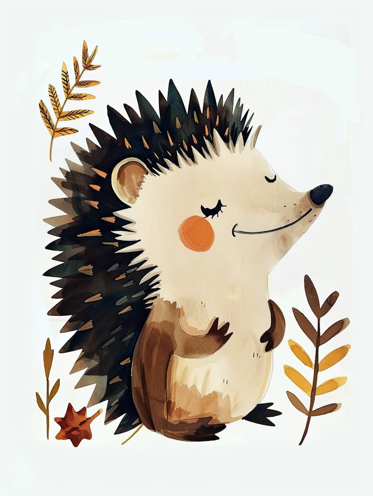 Cozy Hedgehog Love Children Prints & Kids Posters