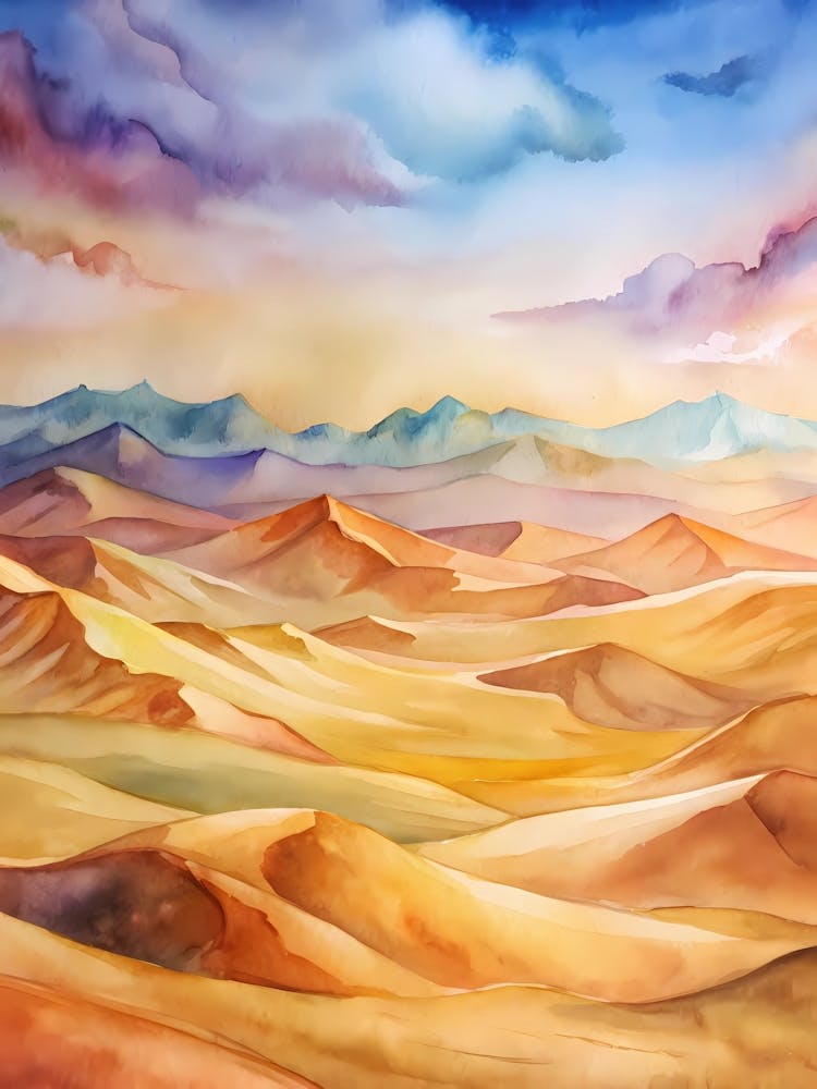 Watercolor Desert Landscape