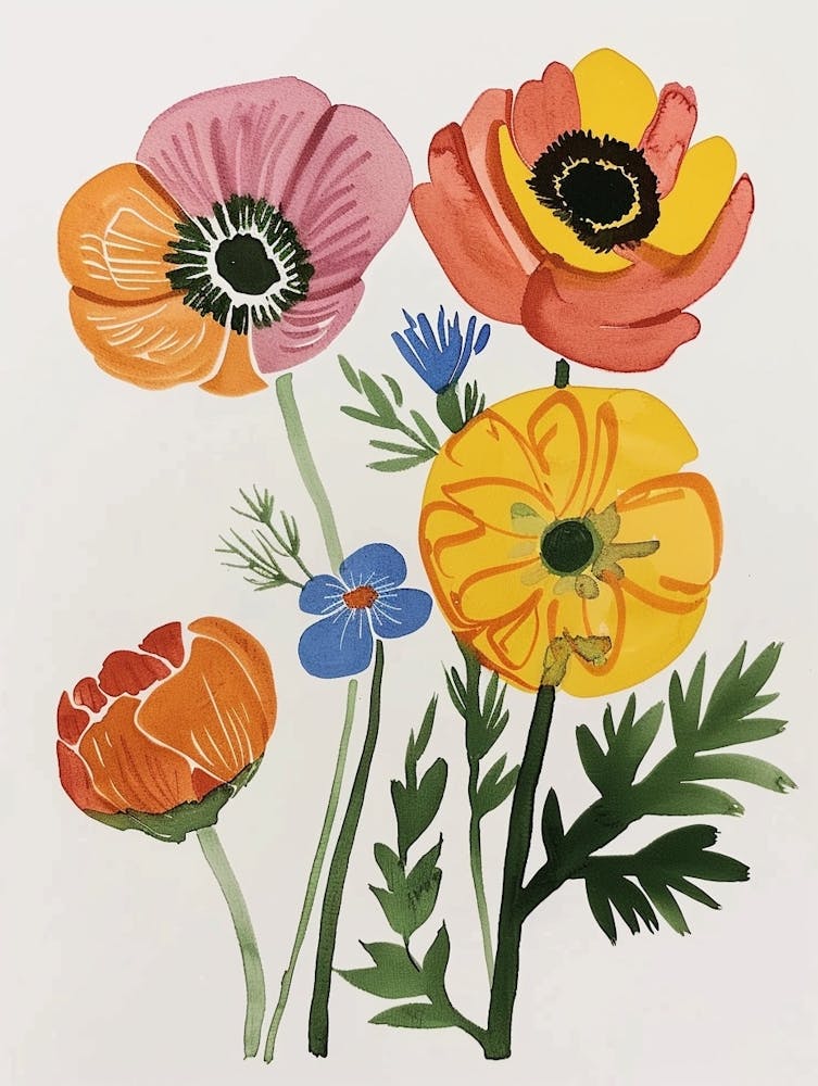 Painted Florals Ranunculus 4