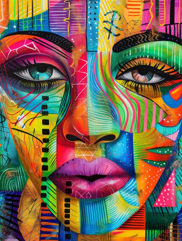 Colorful Woman'S Face