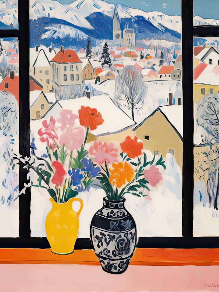 The Windowsill Of Ljubljana   Slovenia Snow Inspired By Matisse 3