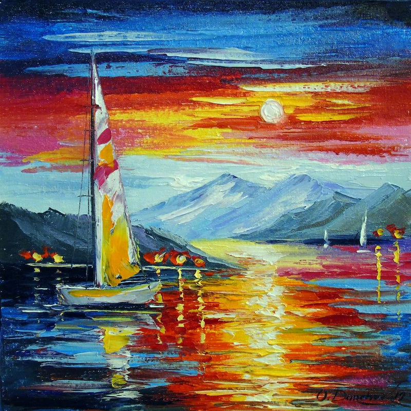 Sunset by the mountains