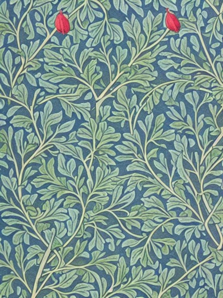 Red Oak tree Vintage Botanical